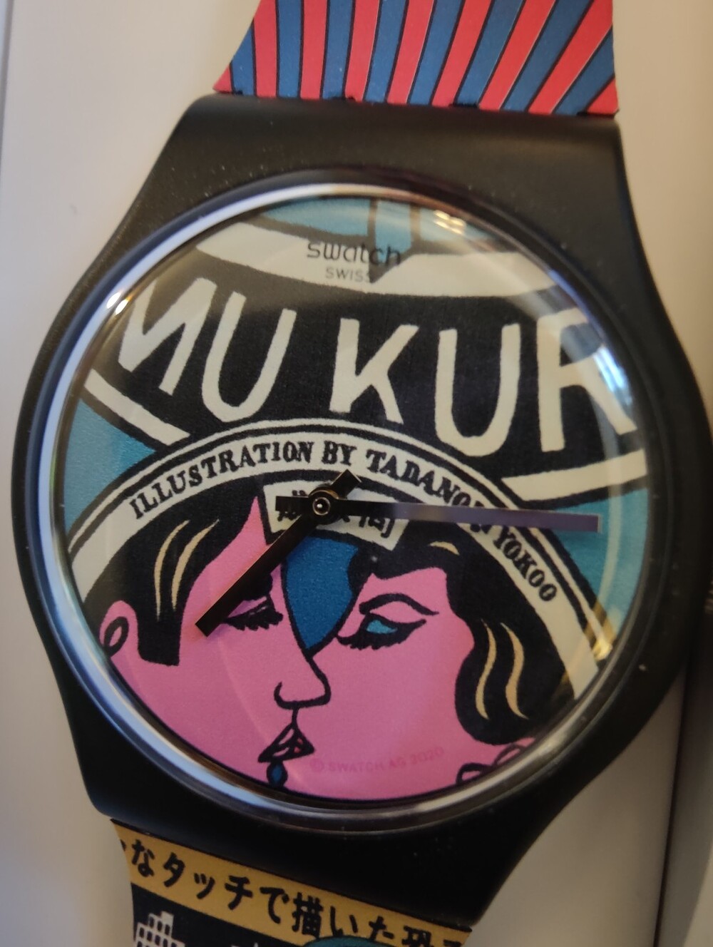 Swatch Pop Art Kiss Watch — Pink, Blue & Black
